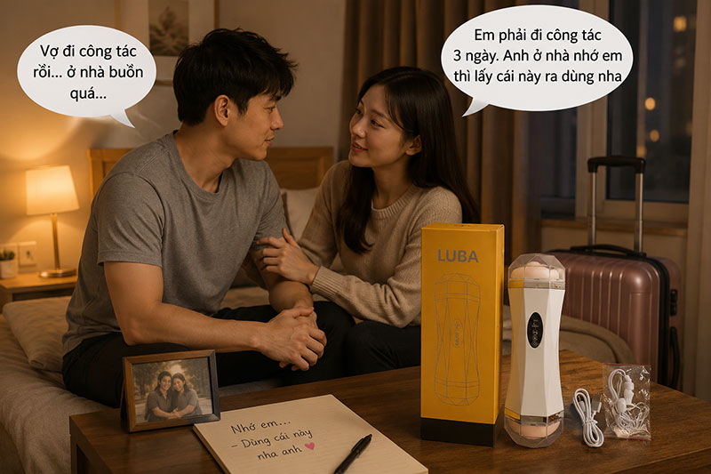 Âm đạo cầm tay 2 đầu rung rên silicon cao cấp cho nam